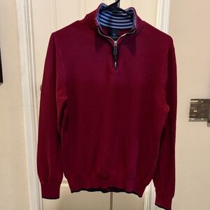 Tailorbyrd Men's Burgundy Zip-Up Sweater